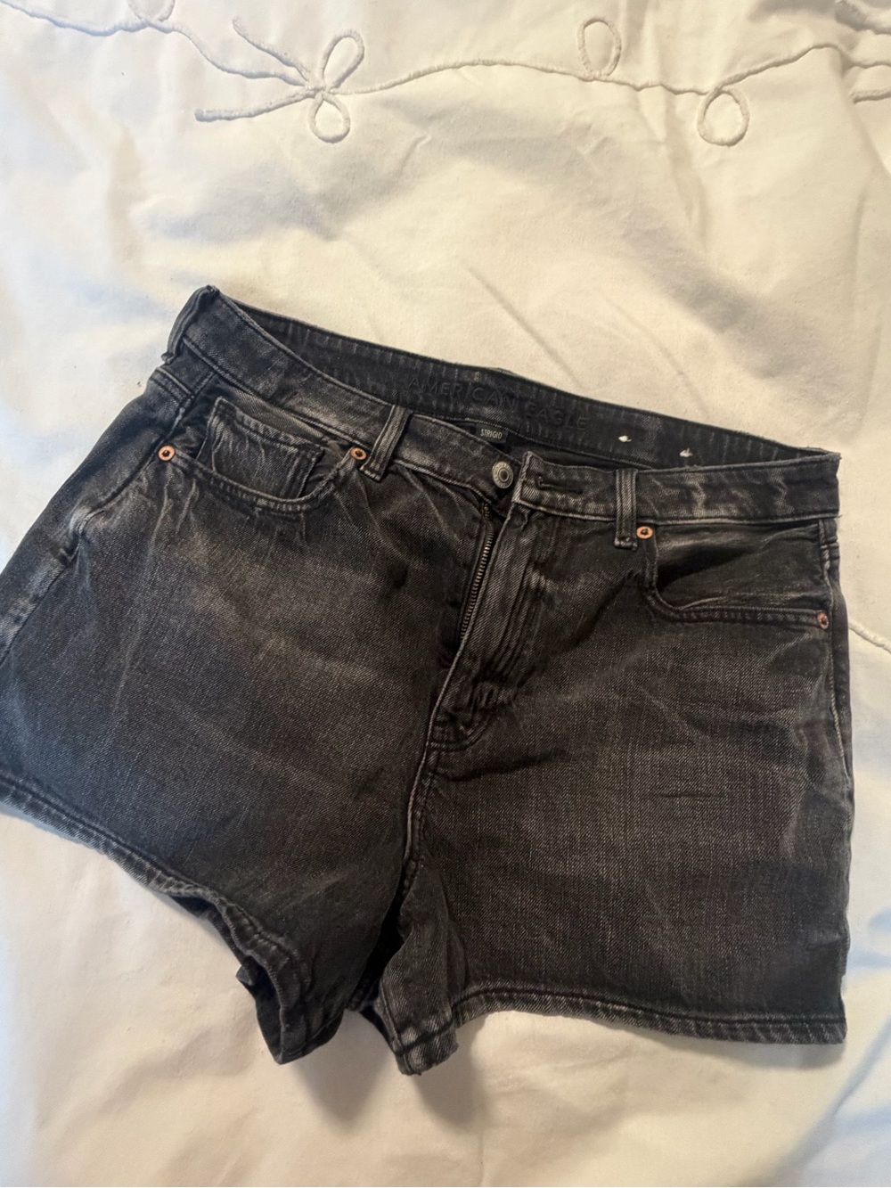 American Eagle Outfitters Black Denim High-Rise Shorts